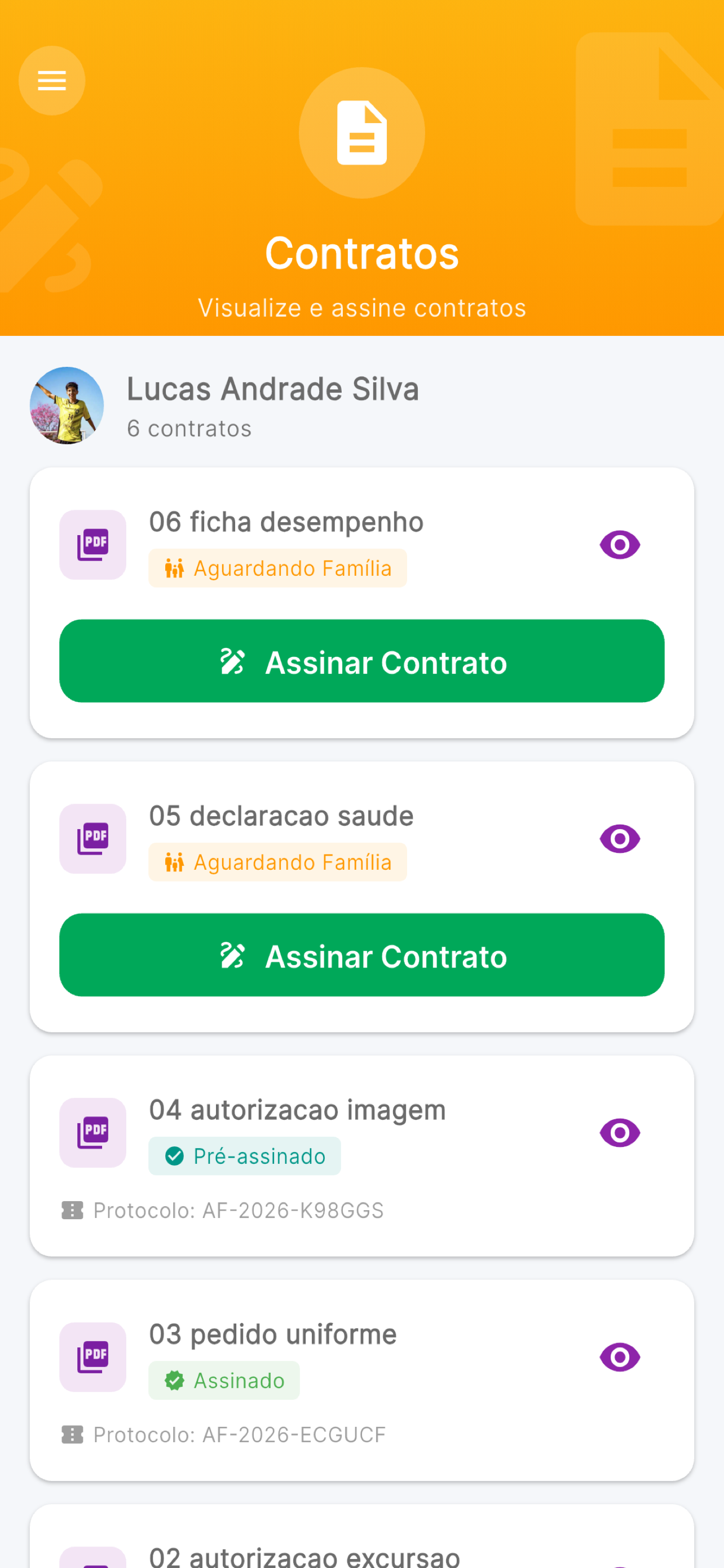AppFUT — contratos